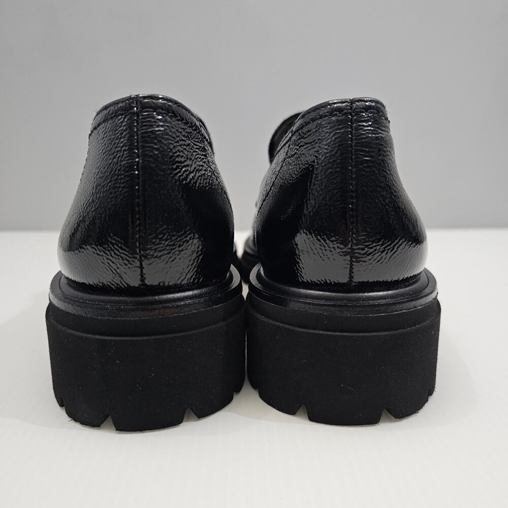 Paul Green Black Leather and Suede Lug Sole Loafers - Picture 10 of 13
